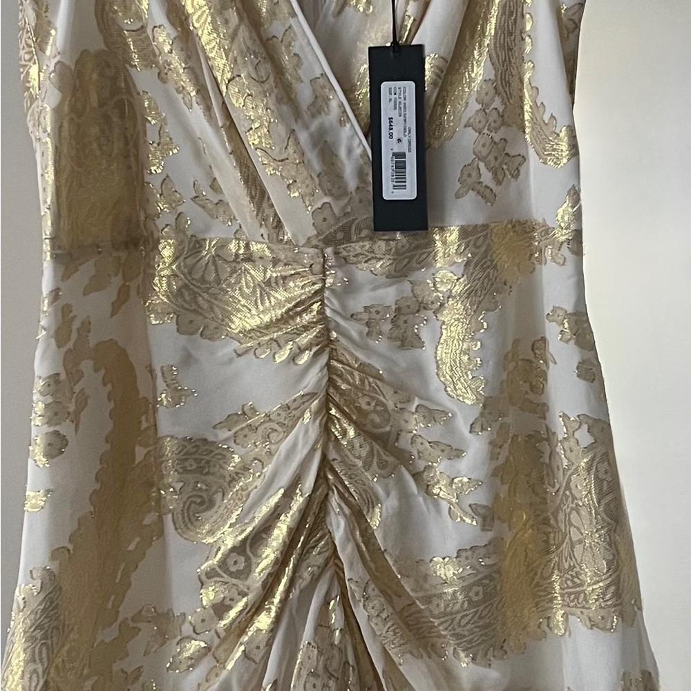 Elegant Gold and Cream Dress